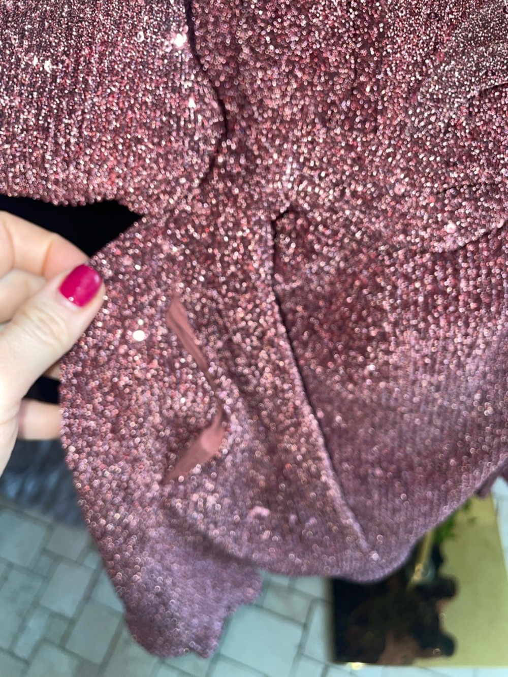 CIEBON Metallic Knit Nordstrom Sparkling Rose Pink Sequin Dress Medium Current - Picture 10 of 13
